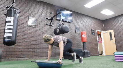 Bosu Ball burpees with Mountain Climbers