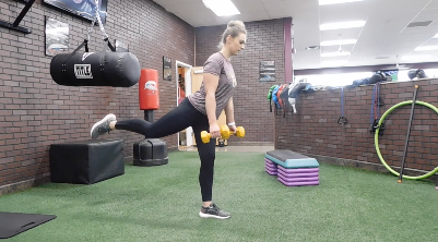 Reverse lunge to kickback