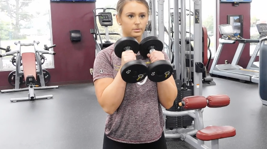 Dumbbell Curls Holding together